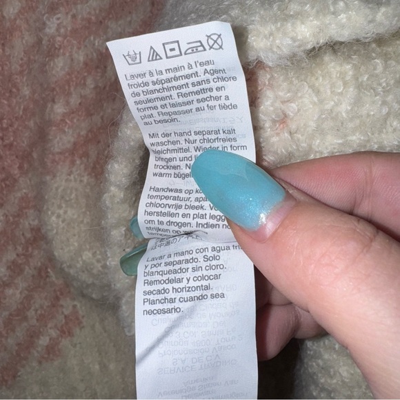 J. CREW Boucle Buffalo Check Plaid Chunky Sweater Pink White Wool Alpaca Size XL - Picture 14 of 16